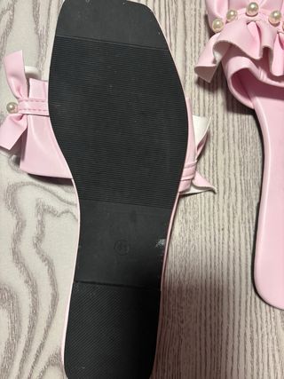 Sandalias Xnier rosa pastel con perlas
