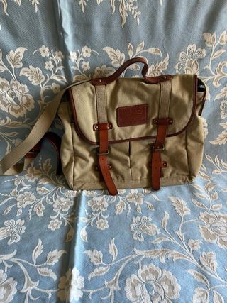Bolso Porta Documentos Massimo Dutti Beige/Marrón
