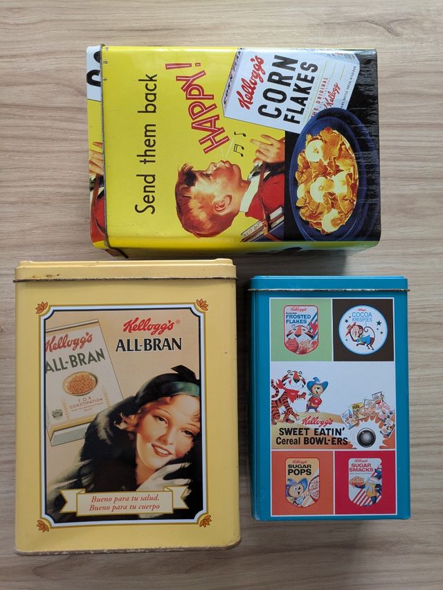 3 cajas Metálicas Kellogg's Vintage