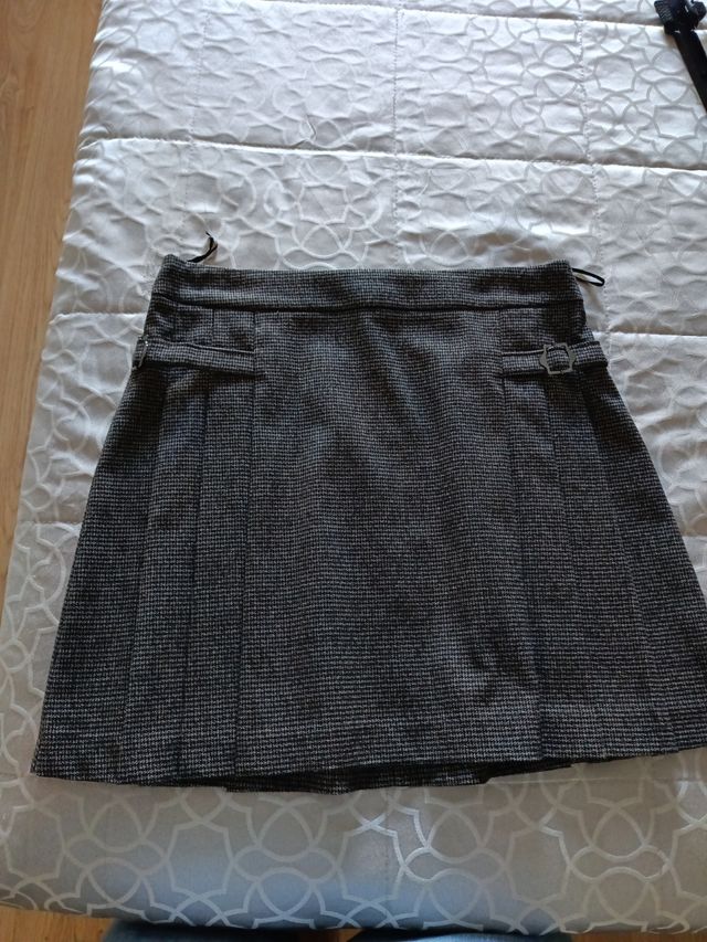 Minifalda Mango Gris