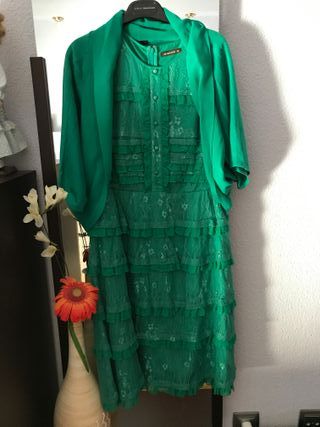 Vestido fiesta Amitie verde talla 42