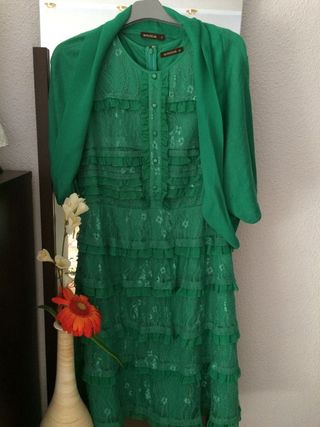 Vestido fiesta Amitie verde talla 42