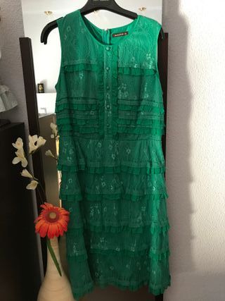 Vestido fiesta Amitie verde talla 42