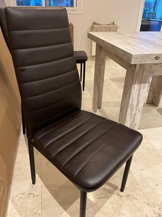 Sillas de comedor marrón (Set de 6 sillas)