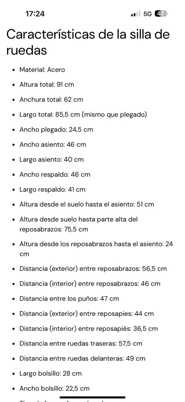 Silla de ruedas plegable con ruedas pequeñas