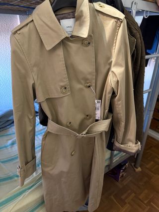 Gabardina Mango Talla XS Beige