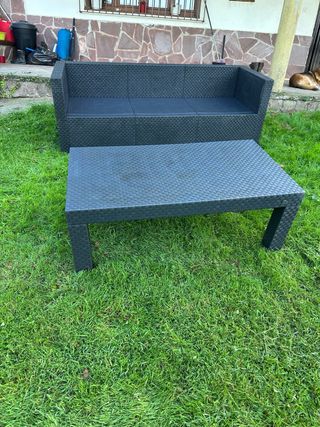 Conjunto Muebles Jardín Ratán Negro