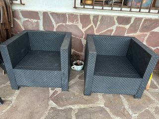 Conjunto Muebles Jardín Ratán Negro