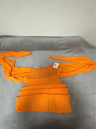 Vestido Rose cuello halter naranja talla única 