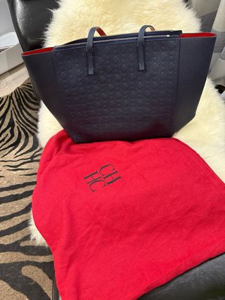 Bolso Carolina Herrera Azul y Rojo Original