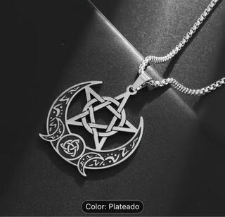Cadena Acero Inoxidable Pentagrama Lunas Nudo Celt