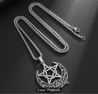 Cadena Acero Inoxidable Pentagrama Lunas Nudo Celt