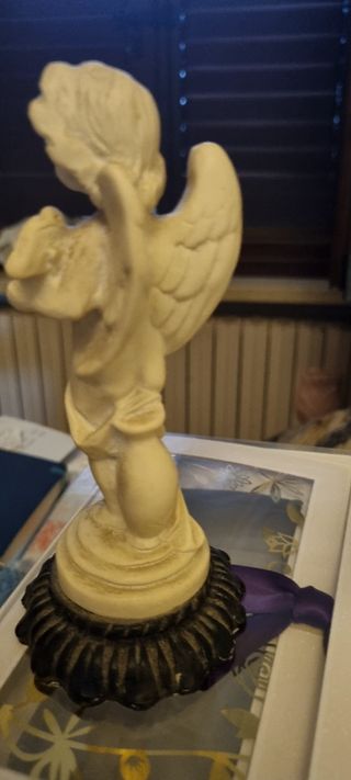 Statuetta angelo con arpa
