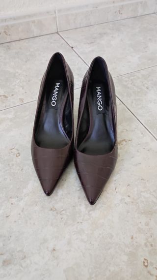 Zapatos de tacón Mango Marrón Cocodrilo