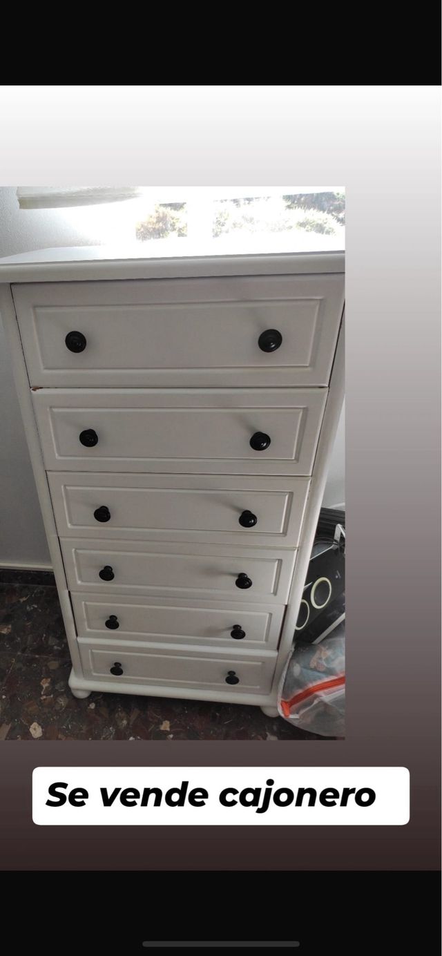 Cajonero blanco de madera