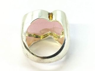 Plata 925mm con piedra rosa
