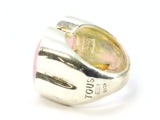 Plata 925mm con piedra rosa