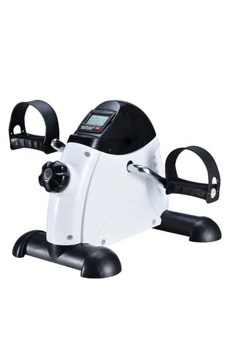 Pedaleador de ejercicio blanco y azul