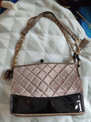 Bolso terciopelo bicolor 