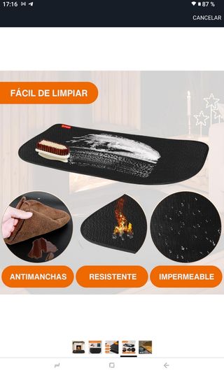 Alfombra ignífuga para chimeneas