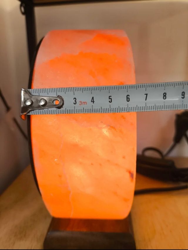 Lámpara Sal Himalaya Flor de Loto Madera