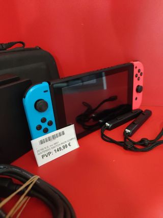 Nintendo Switch Completa Negra y Rosa