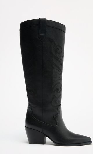 Botas altas estilo cowboy negras