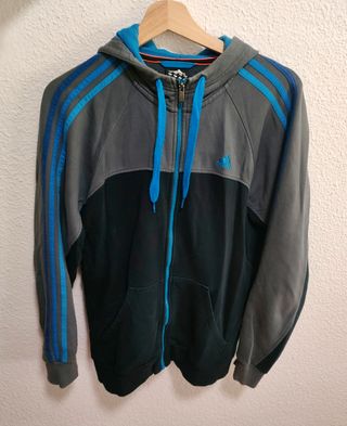 Sudadera Adidas Gris y Azul