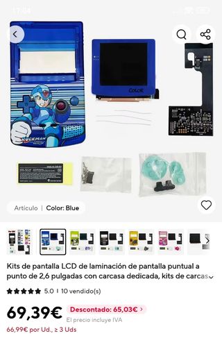 Game Boy Color Custom Azul Rockman X