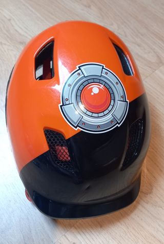 Casco bici infantil naranja y negro