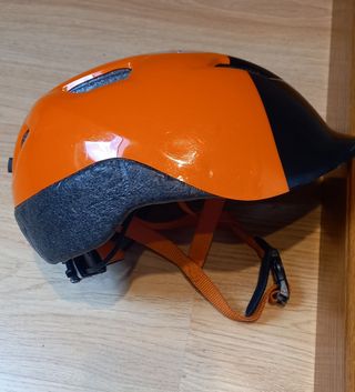 Casco bici infantil naranja y negro