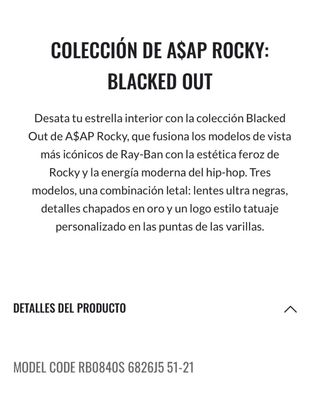 Gafas de Sol Ray-Ban Asap Rocky Negras