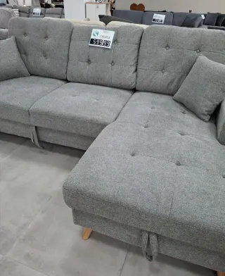 Sofá cama chaise longue gris