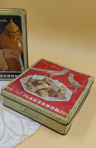 Coppia scatole latta vintage Lazzaroni