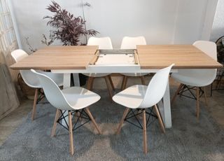 Mesa Nórdica Extensible + (6) sillas Tower. OFERTA