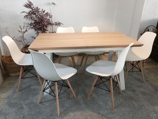 Mesa Nórdica Extensible + (6) sillas Tower. OFERTA