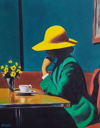 Quadro dipinto a mano stile Hopper