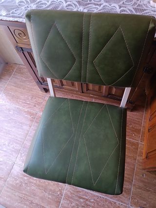 6 Sillas Verdes Piel Sintética