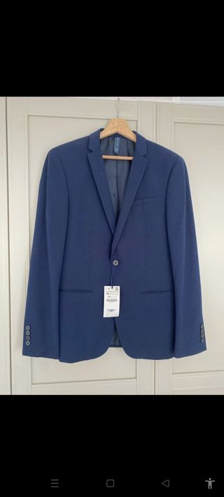 Blazer Zara Azul Marino Talla 48 Nuevo con etiquet