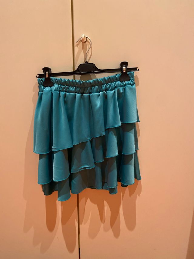 Gonna a balze teal taglia unica