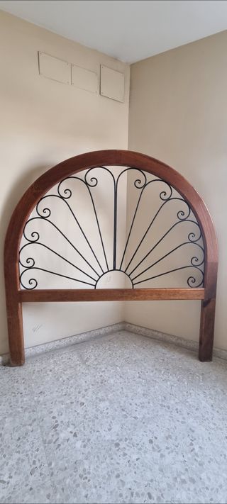 Cabecero Cama 135cm Madera y Metal