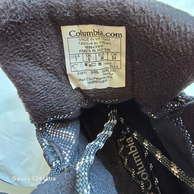 Botas Columbia OutDry Hiking Mujer Talla 38 Negras