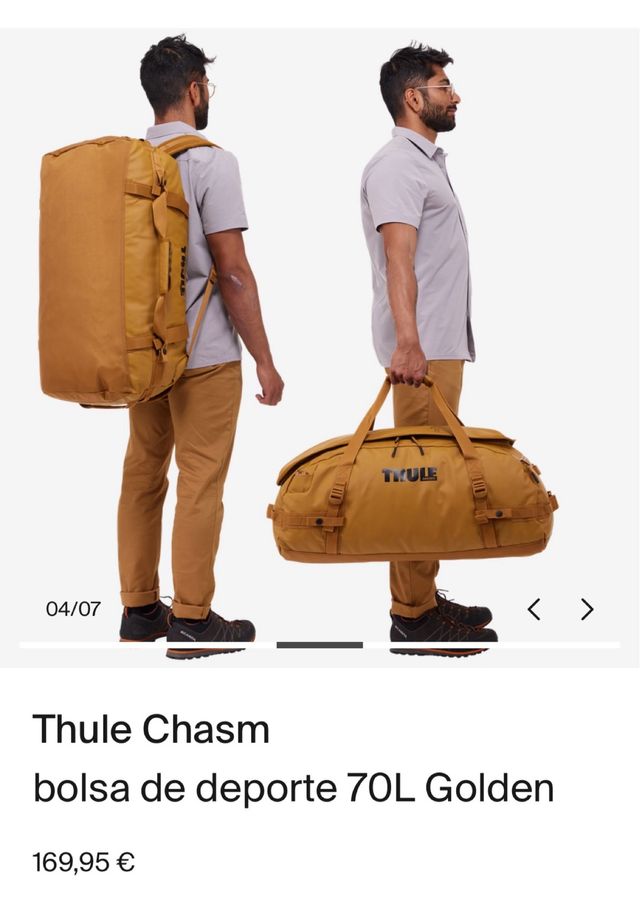 Bolsa de viaje Thule Chasm 70L Golden