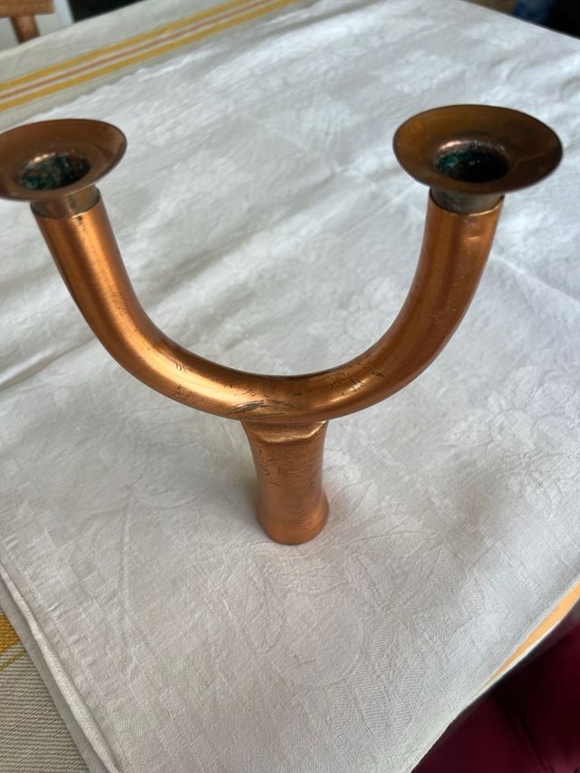 Candelabro de cobre para 2 velas