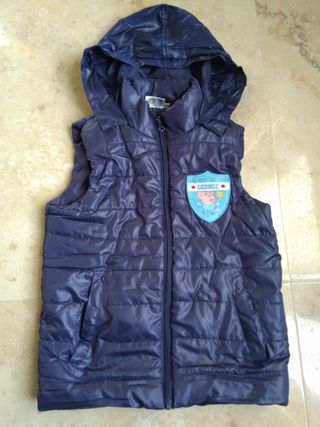 Gilet imbottito blu George con Peppa Pig
