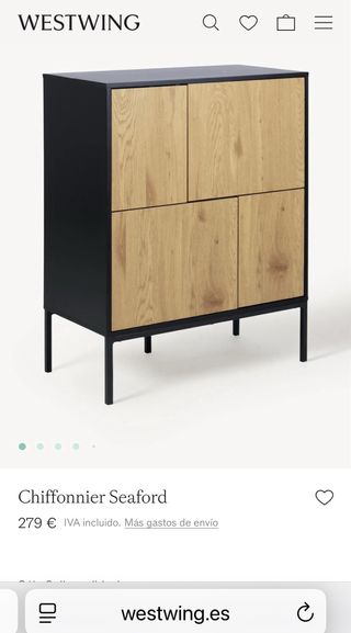 Aparador recibidor madera y metal