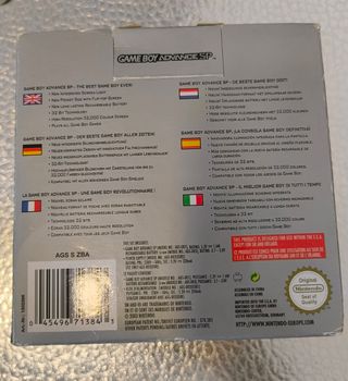 Caja Nintendo Game Boy Advance SP