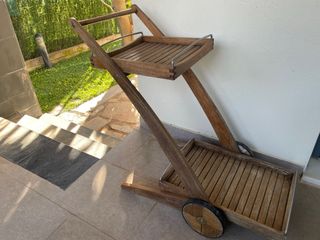 Carrello per bevande in legno di teak