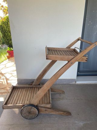 Carrello per bevande in legno di teak
