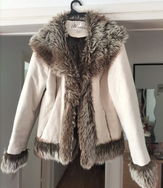 Abrigo corto Heaven beige/marrón Talla M